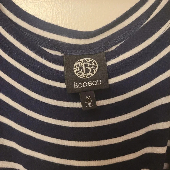 Bobeau MATERNITY dress. Navy blue and white strips. Size medium LOT J - Picture 3 of 4